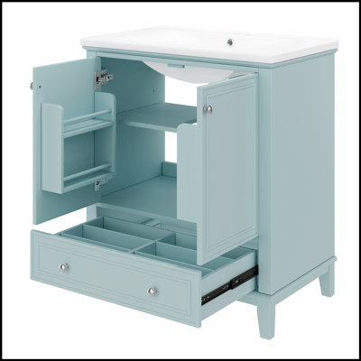 30-Inch Bathroom Vanity With Sink, Multi-Functional Storage Cabinet, Durable Frame And MDF Board, Modern Design For Any Bathroom
