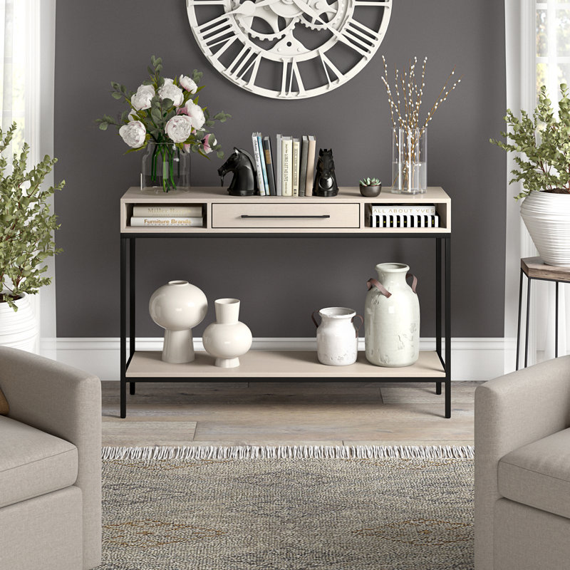 114.3cm Console Table, Alder White