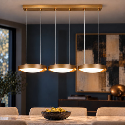 3-Light Dimmable Acrylic Modern Linear Pendant Light