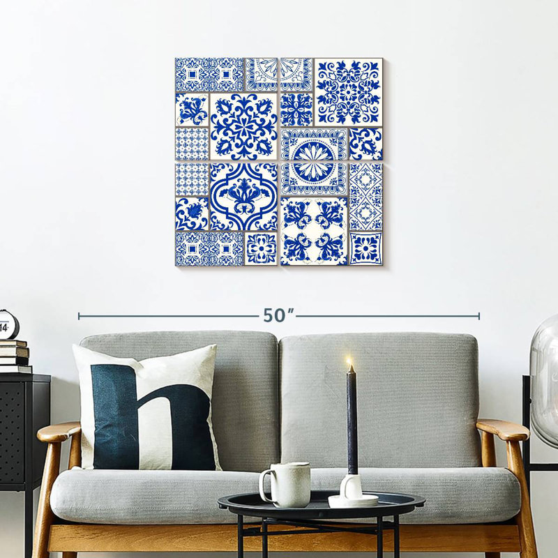 Carreaux de faïence bleue Kerner, H 26 po x l 26 po