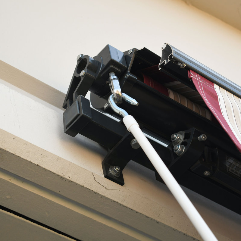 White 5-Foot Metal Hook Style Hand Crank for Retractable Awning