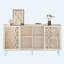 Buffet Mid-Century avec 2 portes coulissantes, sculpture et tablettes de rangement