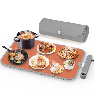 Food Warming Mat For Food Detachable, Upgrade High-Tech Graphene Heating Fast Full Surface, Electric Warming Tray With 6 Adjustable Temp, 6 Hours Timer Function For Parties Buffet And Daily Use，Grey