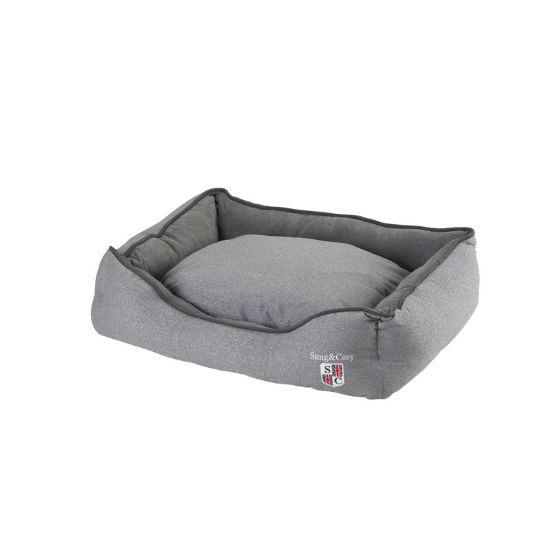 Bolster Rectangular Grey, 21cm H x 53cm W x 46cm D