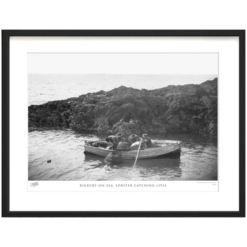 Bigbury On Sea, Lobster Catching C1935 - Single Picture Frame Print, 40cm H x 50cm W x 2.3cm D