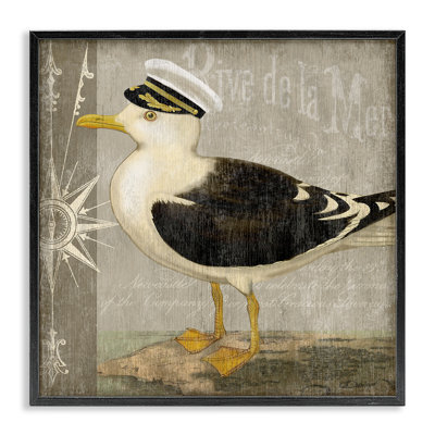 Petite mouette maritime, estampe numérique, conception de Suzanne Nicoll