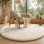 Tapis rond moelleux, tapis à poils longs pelucheux doux pour le balcon de la chambre à coucher, tapis moelleux pour la décoration intérieure, tapis décoratif antidérapant confortable.