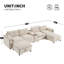 Canapé modulaire modulaire avec console, porte-gobelet, chargeur USB et 2 repose-pieds de rangement amovibles-733056412