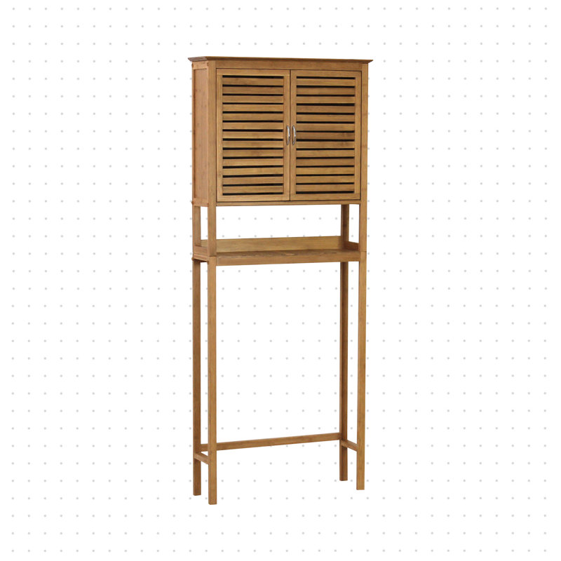 Rangement en bois massif au-dessus de la toilette l 27,5 po x H 67 po x P 7,75 po Nicieza, Naturel