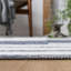 Tapis rayé bleu marine en laine / coton tissé à la main Alexio-25383722