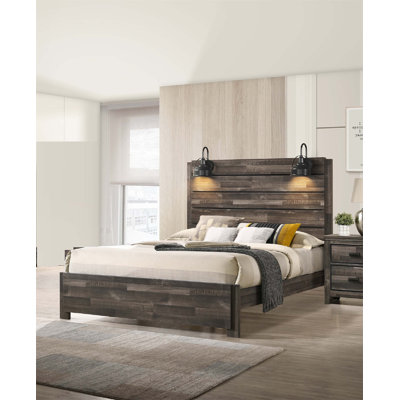 Comfortable and Practical Queen Beds with Decking Headboard, Platform Design, and Easy Assembly for a Modern Bedroom.