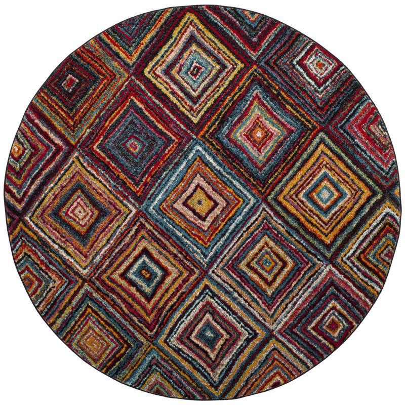 Tapis performance géométrique Miley, Rond 6 pi 7 po
