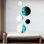 Blue And Black Ripple Abstract Medley III - Abstract Round Wall Art Set Of 5
