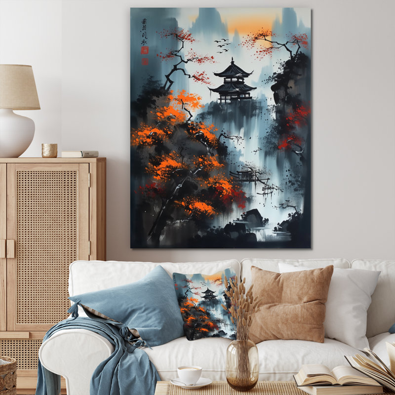 Lune de Frewsburg et érable japonais II, H 20 po x l 12 po x P 1 po, Toile tendue