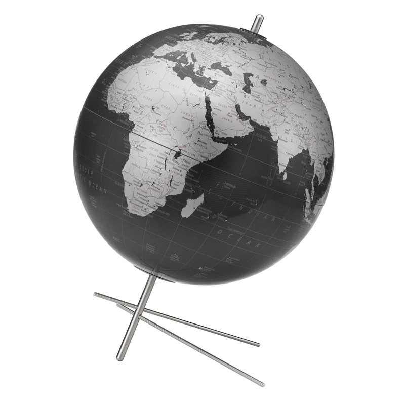 Globe terrestre gris ardoise