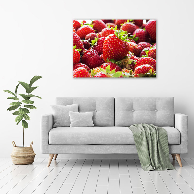 strawberries 1 Piece Wall Art on Glass