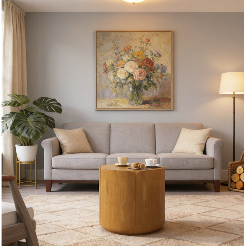 Table d'appoint ronde d'extérieur d'intérieur, Naturel