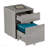 Grey Rolling Two Drawer Vertical Filing Cabinet With Secure Lock And Storage For Home Office