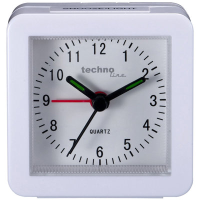WECKER TECHNOLINE MODELL SC WEISS QUARZWECKER RETRO SNOOZE BELEUCHTUNG KLEIN/ mit Batterie