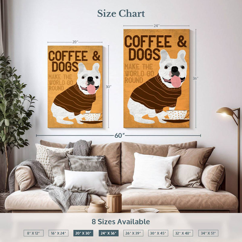 Bouledogue français Ketti Coffee and Dogs, H 36 po x l 24 po