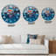 Vagues de rouge sur un océan bleu foncé - horloge murale moderne-59914169