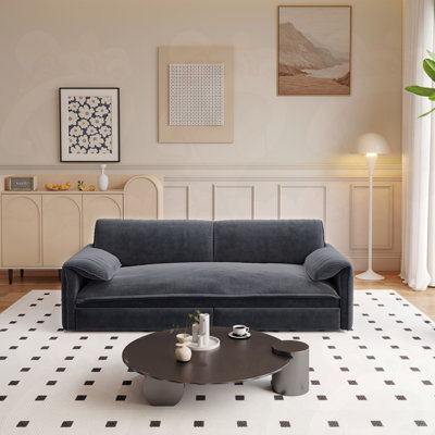 Causeuse-lit en velours multifonctionnel