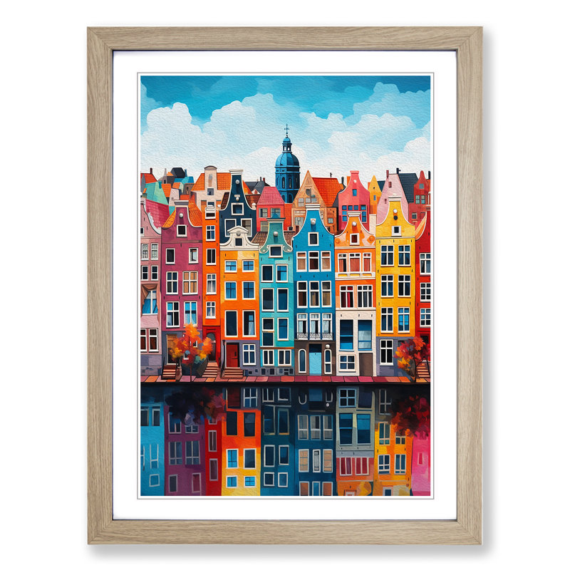 Amsterdam Colour Field No.2 - Framed Print, 34cm H x 25cm W x 2cm D, Oak