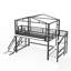 Loft Bed With Storage Stairs, Shelves, And Built-In Wardrobe, Metal Frame With USB Ports And LED Lights, Noise-Reduced Design-1219649629-1219649630