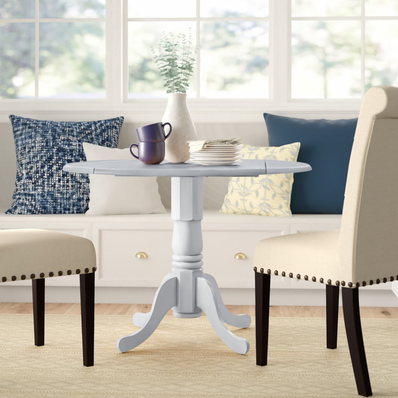 Philipston Extendable Round Solid Wood Dining Table, Bright White, Bright White