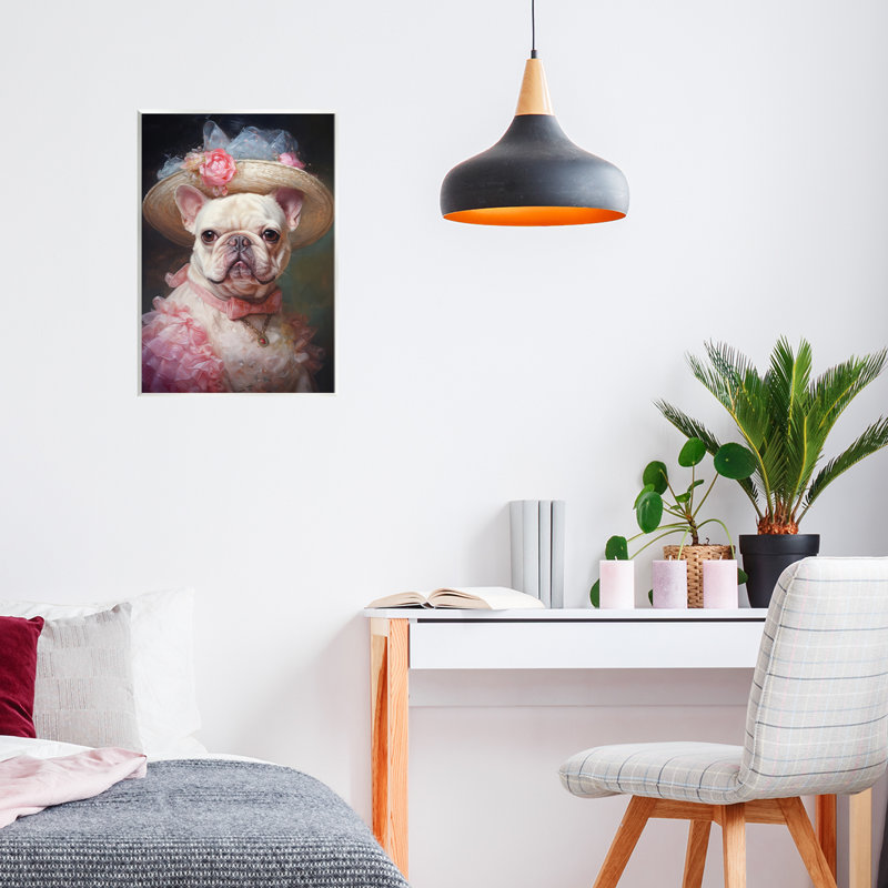 Plaque murale victorienne rose, par Wumples, H 15 po x l 10 po