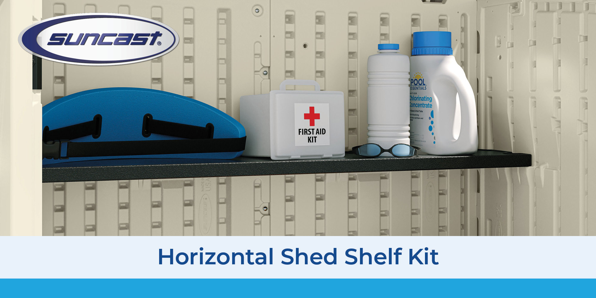 Suncast Horizontal Shed 50 in. W. x 10.25 in. D Shelf Kit in Black