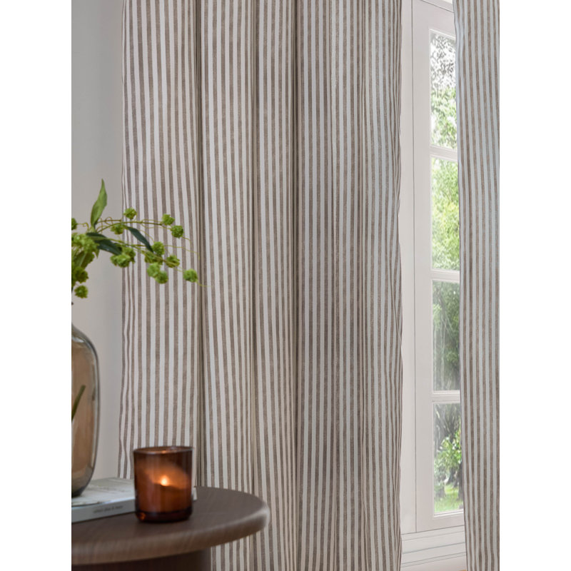 Hebden Cotton Blend Room Darkening Curtain Panel Pair, Brown, 229cm Width x 229cm Drop