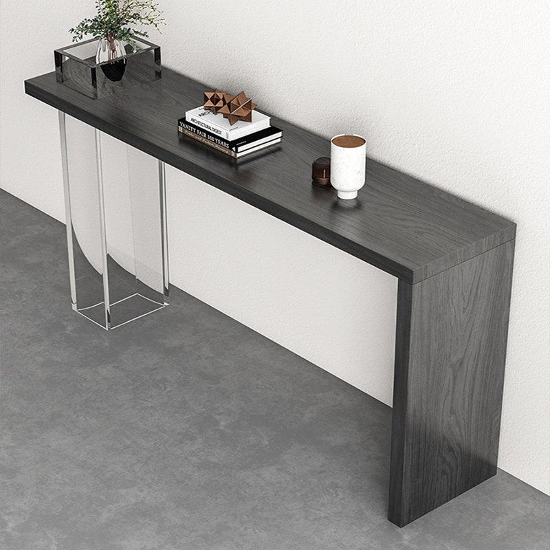 Console en bois massif noir mat, H 29,53 po x l 62,99 po x P 11,81 po