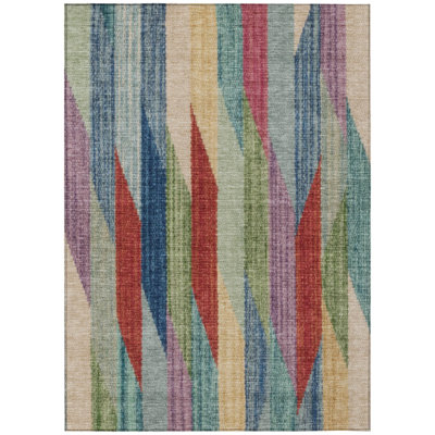 Machine Washable Indoor/Outdoor Chantille ACN2720 Striped Rug