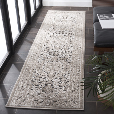 Brysin Oriental Machine Woven Power Loom Polypropylene Area Rug in Ivory/Gray