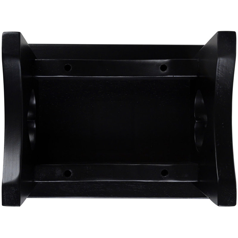 Escabeau rectangulaire en bois franc massif de 7,5 po de hauteur à 1 marche pour adultes et enfants avec capacité de 200 lb, escabeau, noir