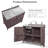 Outdoor Kitchen Island Series - 2 Piece Modular Solid Wood Set, 304 Sink Stainless Steel Station w/ Faucet, Drawer, 2 Door Shelves, Outdoor Storage Cabinet w/ Wheels for Backyard, Patio-1289700415