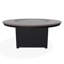 54" Round Rustic Polymer Fire Table with Propane Shelf-2024633360