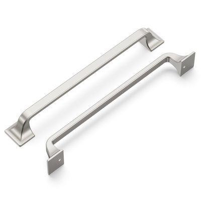 Forge Collection Handle Pull - 6-5/16" Center to Center Cabinet Pull Satin Nickel - Farmhouse Hardware for Drawers & Cabinets (Set of 10)