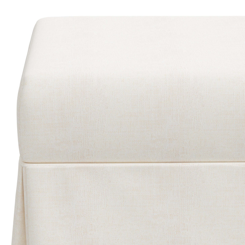Banc de rangement rembourré Wyatt, Lin blanc texturé Zuma