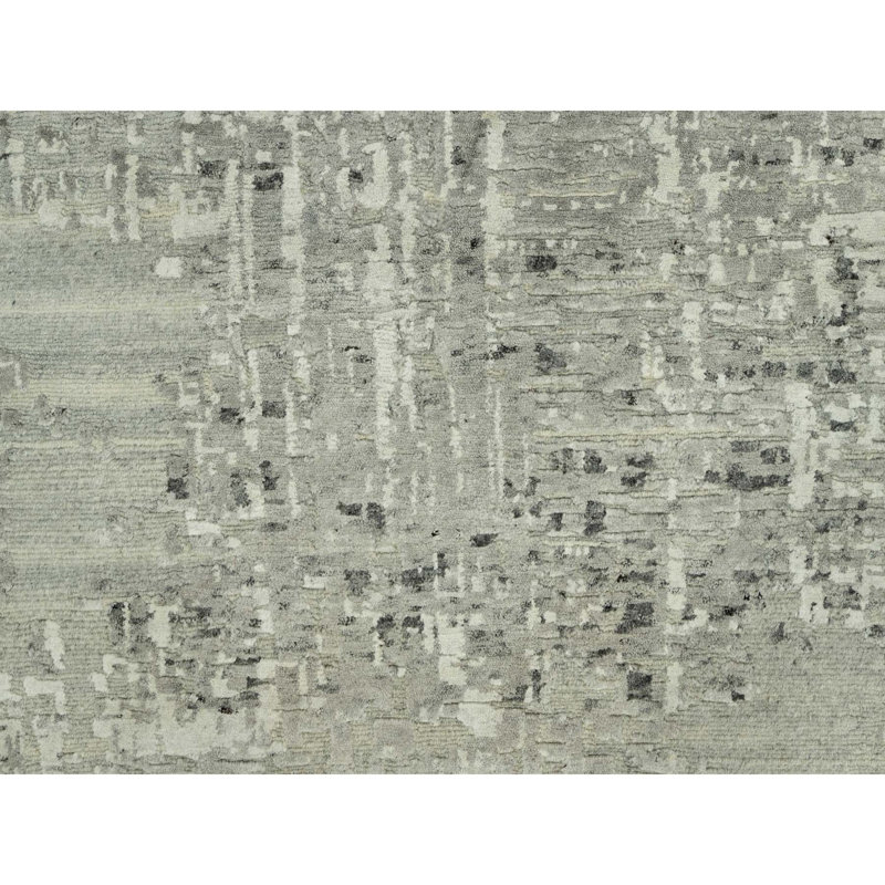 Tapis rond en laine noué à la main gris 12 pi x 12 pi 24D3F40BE431497589B4363DAE86DAB6