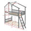 Lit superposé simple au-dessus de simple Alitta avec toit en bois, fenêtre et échelle-145791629
