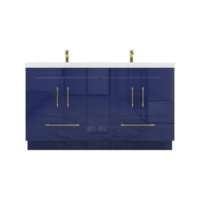 Meuble-lavabo double autoportant Carliss