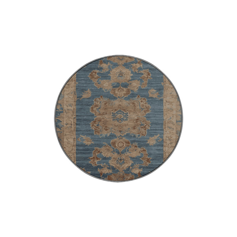 Tapis gris lavable à la machine GSIX03587, Rond 8 pi
