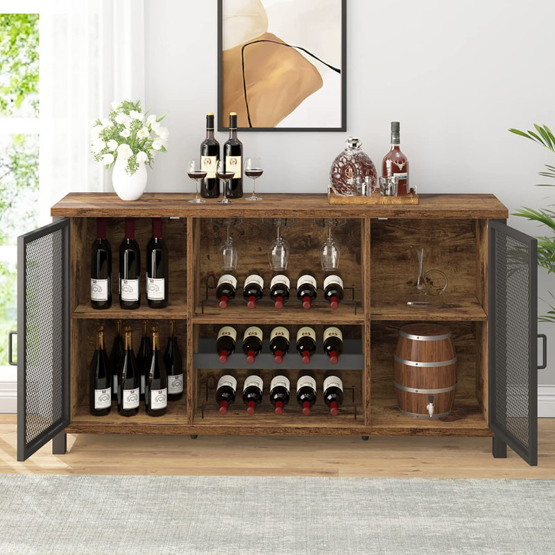 35cm Bar Cabinet, Rustic Brown