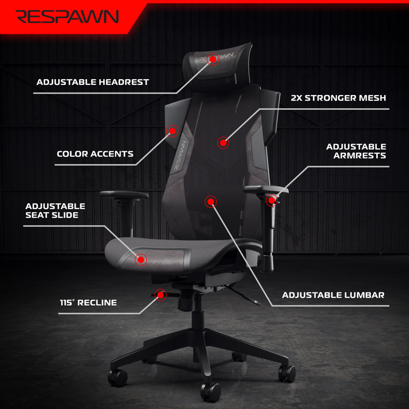 FaZe Pattern High-Back Ergonomic Gaming Chair with Strong Mesh & Lumbar Support