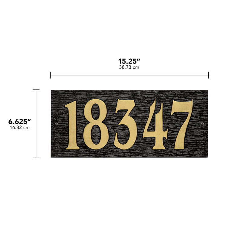 Woodgrain Rectangle Wall Plaque, Black/Gold, Yes