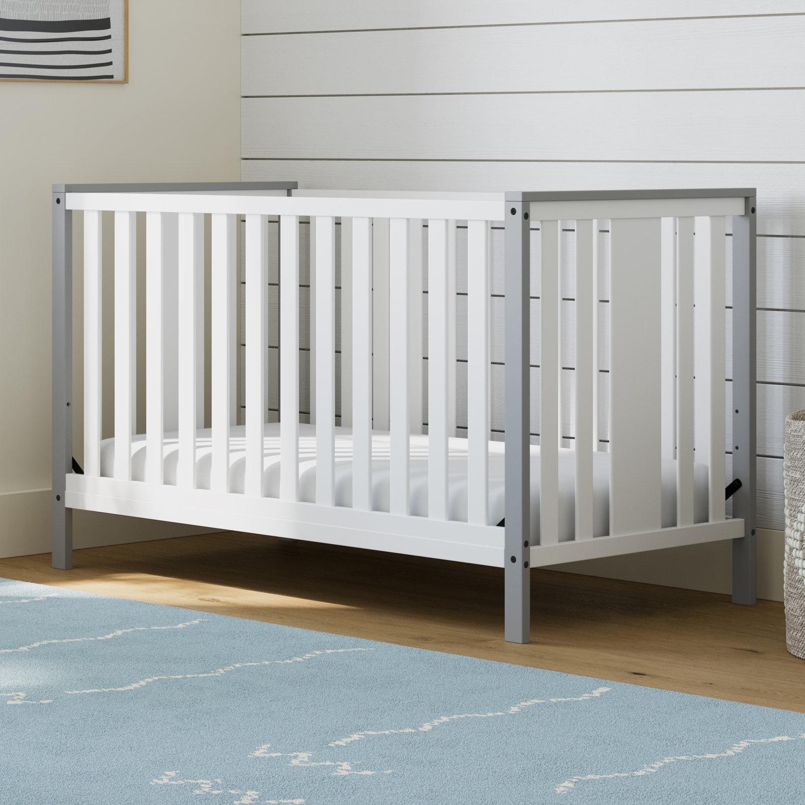 Modern 5-in-1 Convertible Crib, Pebble Gray	