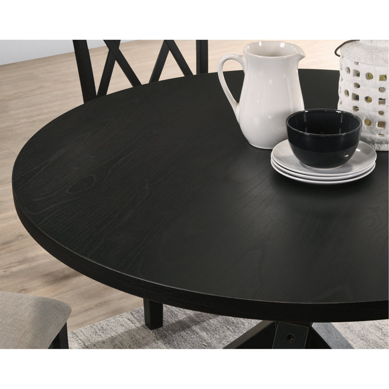 Table de salle à manger Cross-Buck, H 31,5 po x L 47,25 po x l 47,25 po, Noir