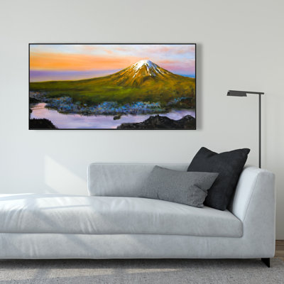 Landscape Mount Fuji - Orange Framed Canvas Home Decor